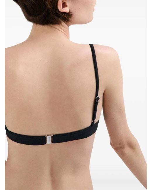Prada Blue Ribbed Knit Bralette Bikini Top