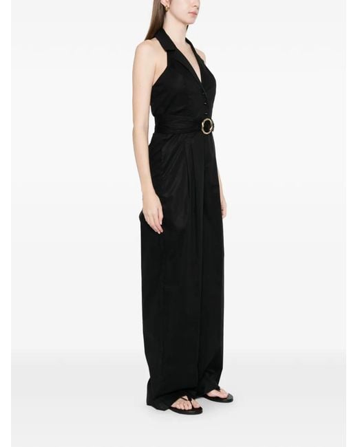 Twinset Black Long Poplin Jumpsuit