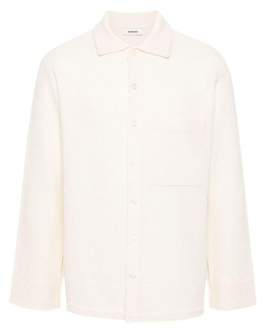 Sandro White Waffle-knit Shirt for men
