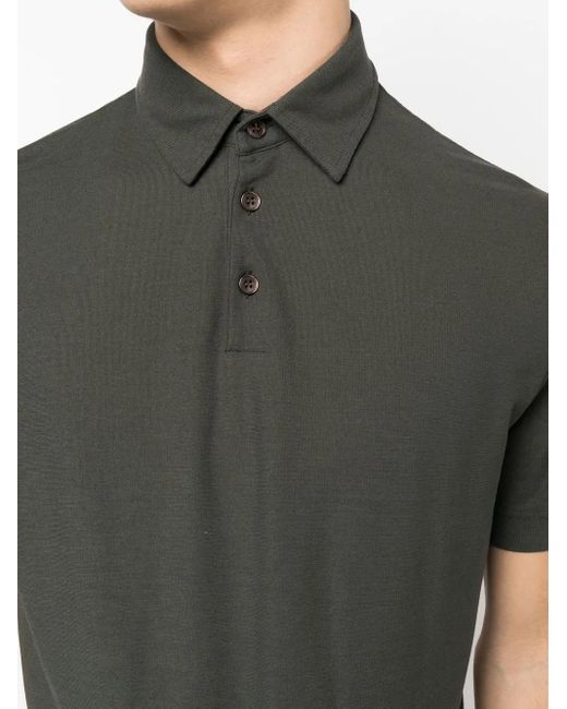 Zanone Black Ice Cotton Polo Shirt for men