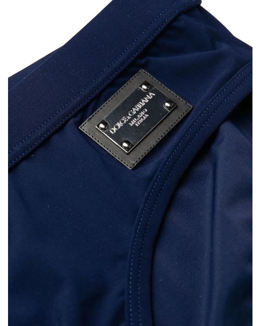 Dolce & Gabbana Blue Dg Essentials High-Cut Swimming Trunks for men