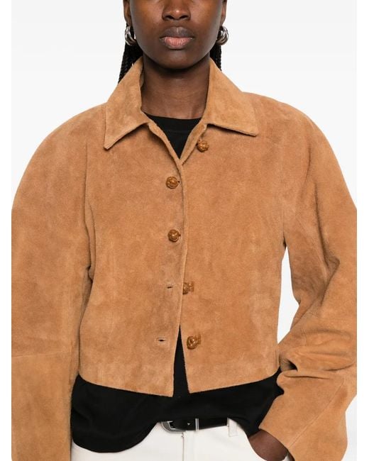 Rohe Natural Cropped Suede Jacket