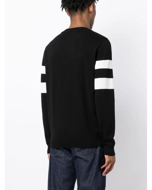 Fred Perry Black Ringer-Embroidered Cotton Sweatshirt for men