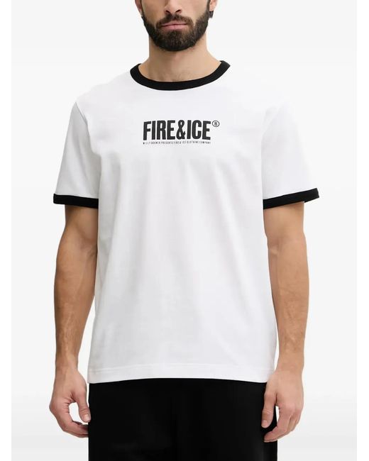 Bogner Fire + Ice White Puya Crew-Neck T-Shirt for men