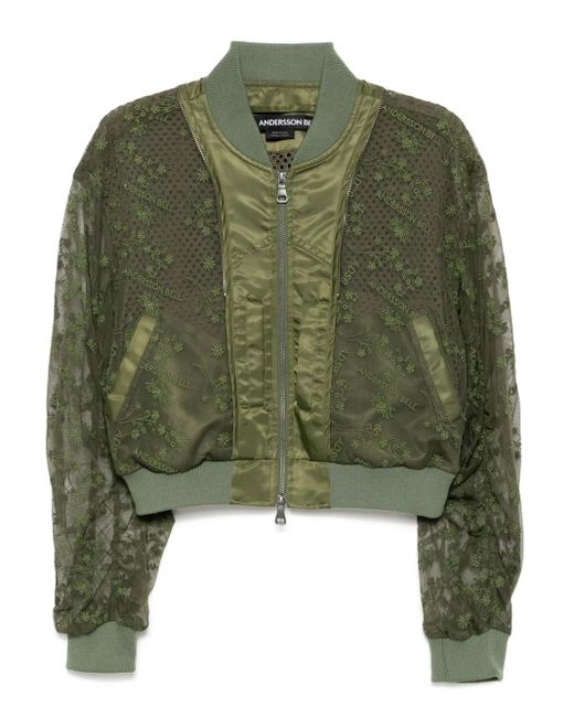 Bomber A Doppio Strato Con Logo di ANDERSSON BELL in Green