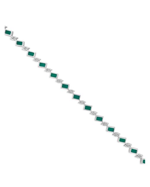 HYT Jewelry Green Emerald And Diamond Tennis Bracelet