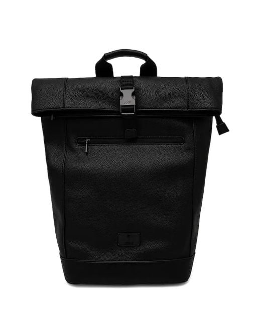 Joop! Black Roll-Top Buckle Backpack for men