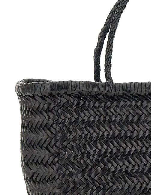 Dragon Diffusion Black Petit Sac Cabas Triple Jump En Cuir Tressé
