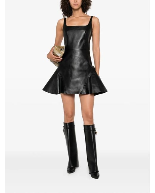 Givenchy Black Leather Mini Dress