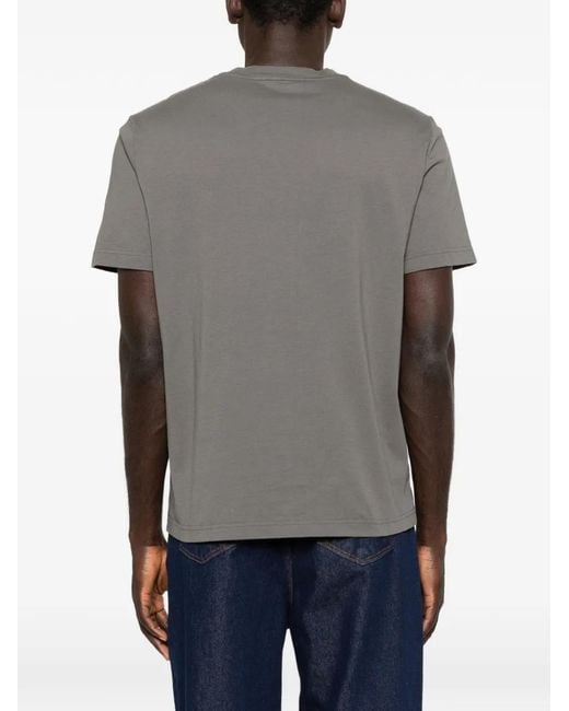 Moncler Gray Logo-Patch T-Shirt for men