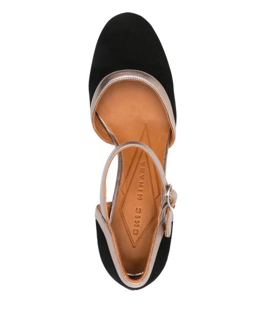 Chie Mihara 85 Mm Pumps Met Blokhak En Enkelbandje in het Black