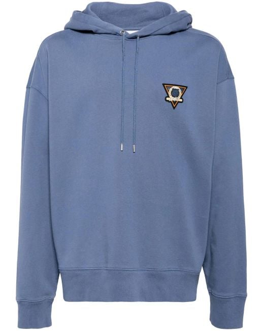Maison Kitsuné Blue Long Sleeve Cotton Hoodie for men