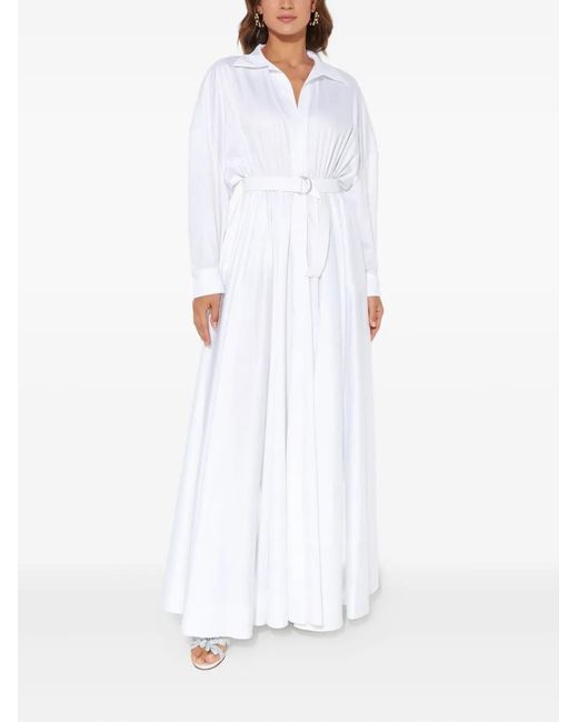 norma kamali oversized belted poplin maxi dress Norma Kamali, Belted gown, Women, White, US 6, Dresses, Materialmix
