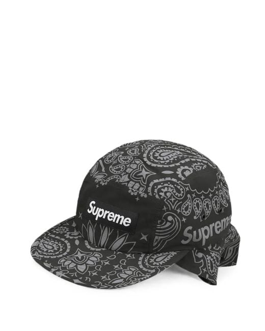 Supreme Black Bandana-Print Baseball Cap for men