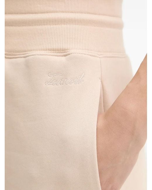 Twinset Natural Drawstring-Waist Track Pants