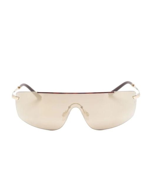 Oliver Peoples Natural Mirrored Rimless Biker Sunglasses for men