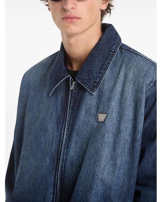 M I S B H V Blue Austin Grime Bomber Jacket