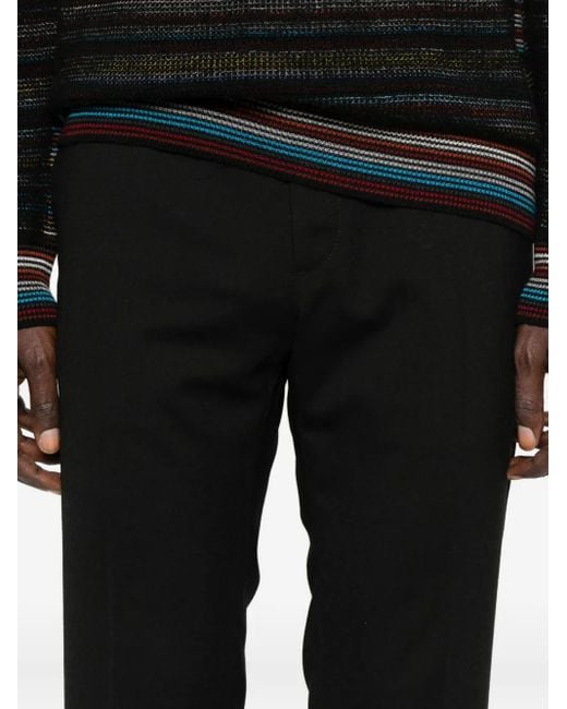 Incotex Black Elastic-Waistband Trousers for men