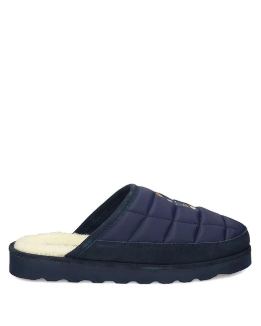 Polo Ralph Lauren Blue Quilted Embroidery Slippers for men