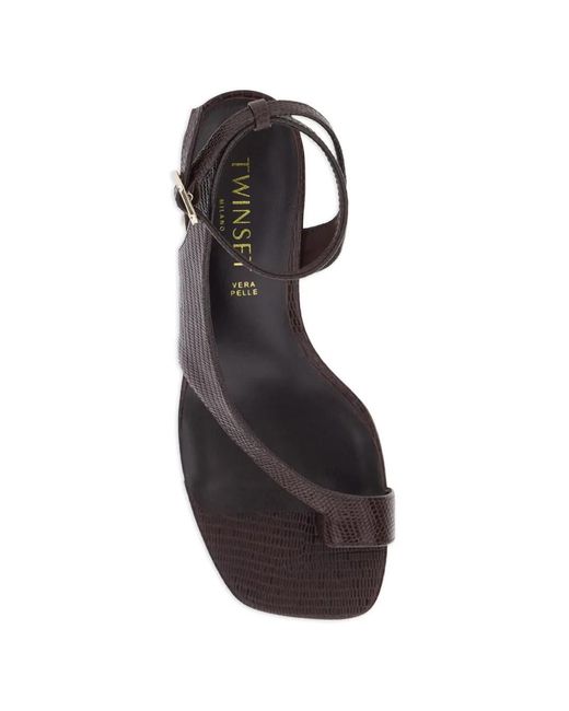 Twinset Metallic Ankle-Strap Sandals