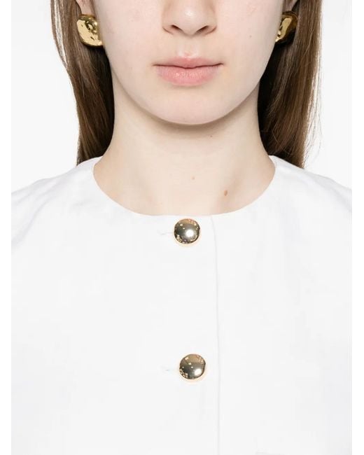 Maje White Veste À Coupe Crop
