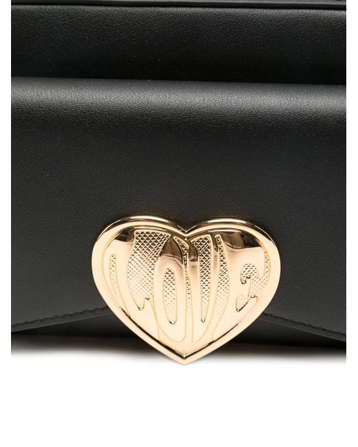 Love Moschino Black Heart-Detail Shoulder Bag