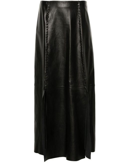 Aeron Black Chateau Leather Maxi Skirt