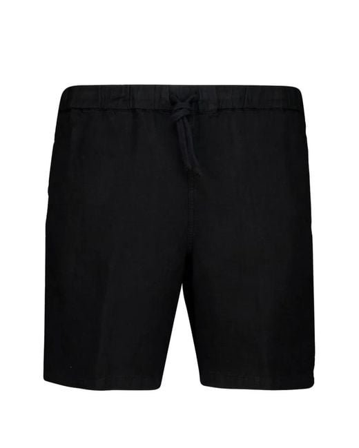 120% Lino Black Drawstring-Waist Shorts for men