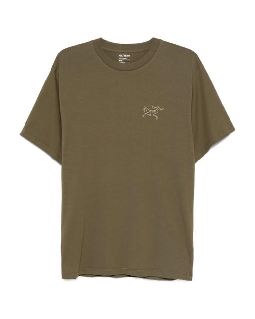 ARC'TERYX オリーブ Tシャツ Arc'teryx Logo-Embroidered Crew-Neck T-Shirt in Green for Men | Lyst