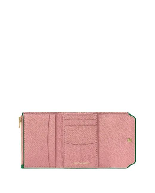 Maison De Sabre Green Leather Trifold Wallet