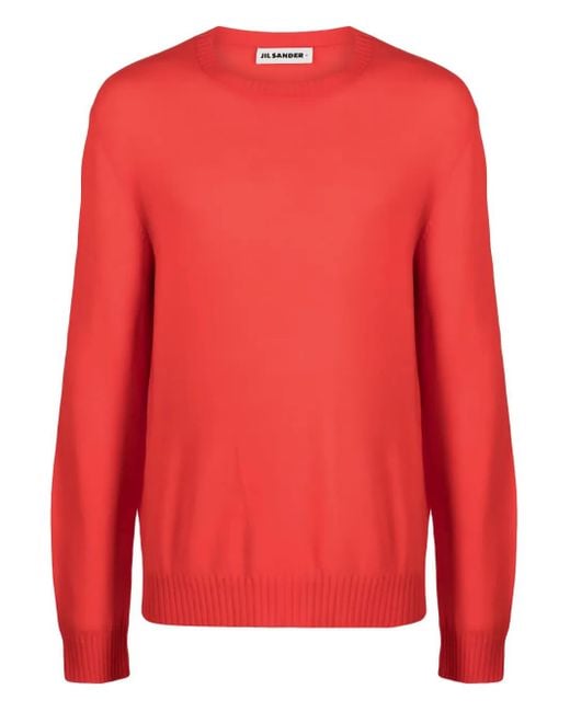 Jil Sander Red Wool Sweater for men