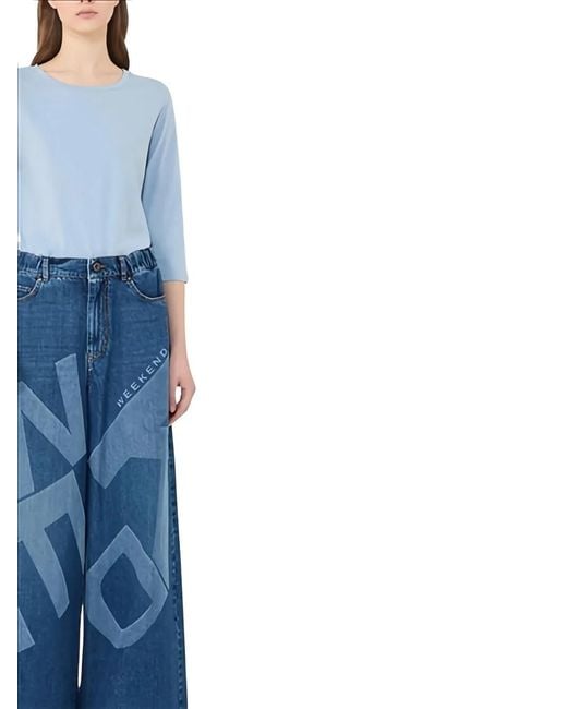 Weekend by Maxmara Blue Round-Neck T-Shirt