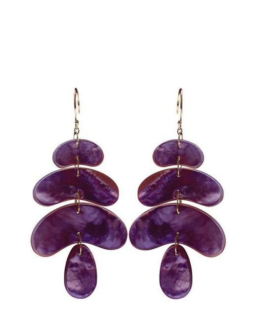 Ten Thousand Things Purple 18kt Yellow Gold Totem Ruby Earrings