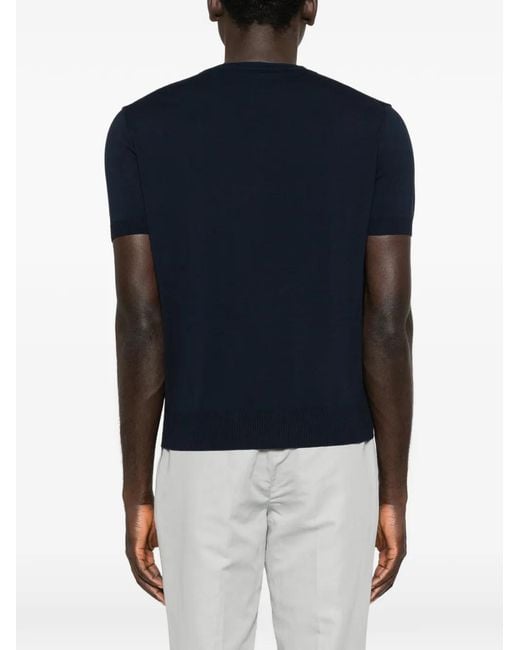 Canali Black Crew-Neck T-Shirt for men