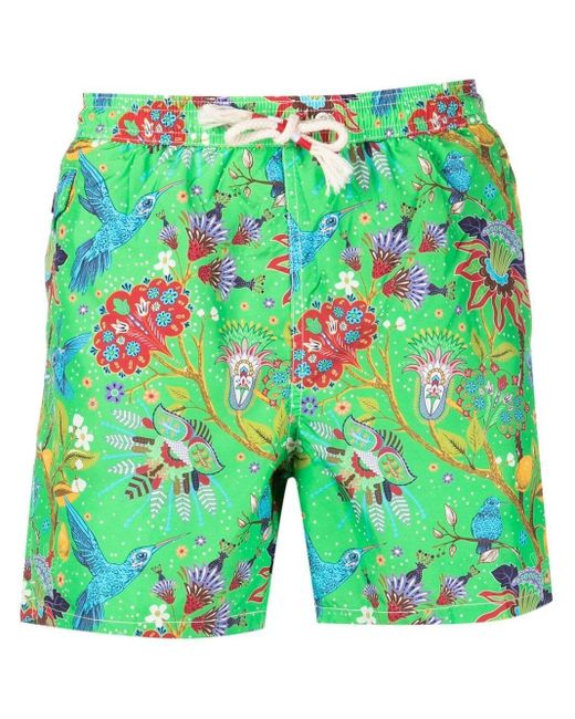 Mc2 Saint Barth Synthetic Indian Birds-print Swim Shorts in Green for ...