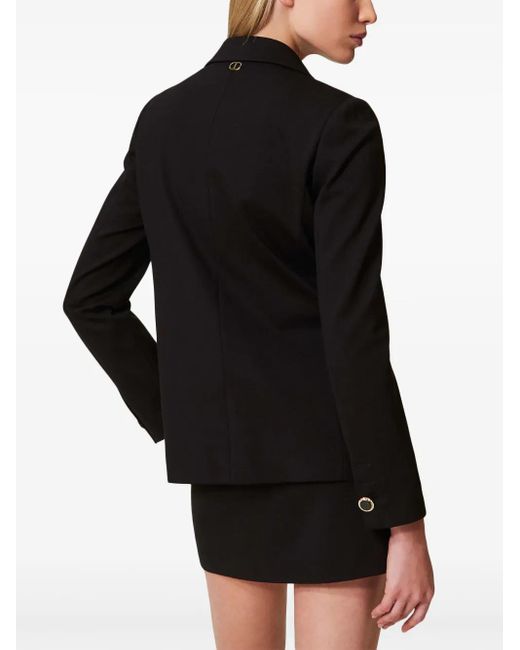 Twinset Black Logo-Buttons Blazer