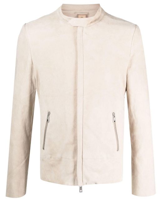 Zip-up Leather Jacket Giorgio Brato pour homme en coloris Neutre | Lyst