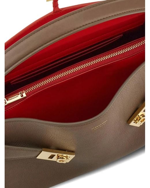 Ferragamo Brown Two-Tone Hug Soft Medium Shoulder Handbag