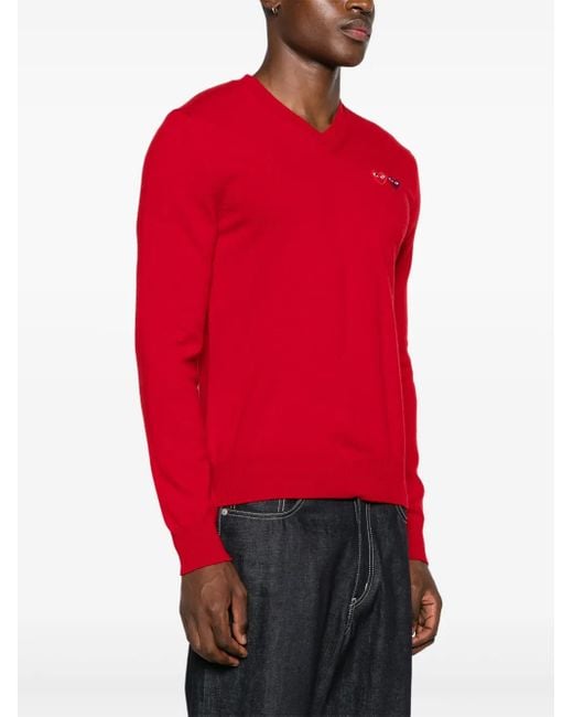 COMME DES GARÇONS PLAY Red Pullover Mit Herz-Patch