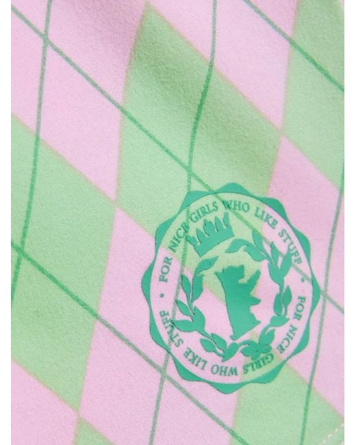Juicy Couture Pink Logo-Print Argyle-Pattern Pajama Set