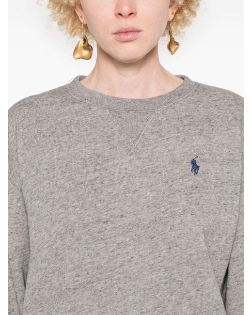 Polo Ralph Lauren Gray Crew-Neck Jersey Sweatshirt