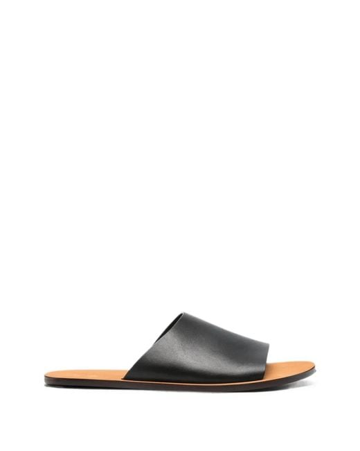 The Row White Charlie Leather Flat Sandals