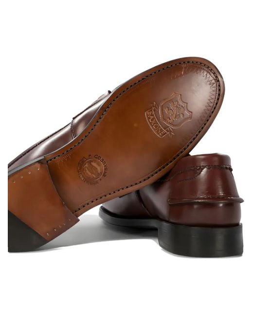 Saxone Of Scotland Brown Arran 1407/03 Penny Leather Loafers for men
