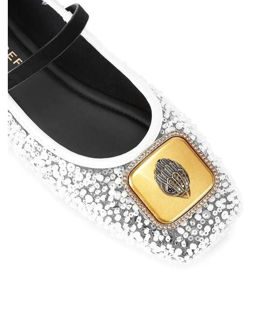 Kurt Geiger White Pimlico Ballet Flats