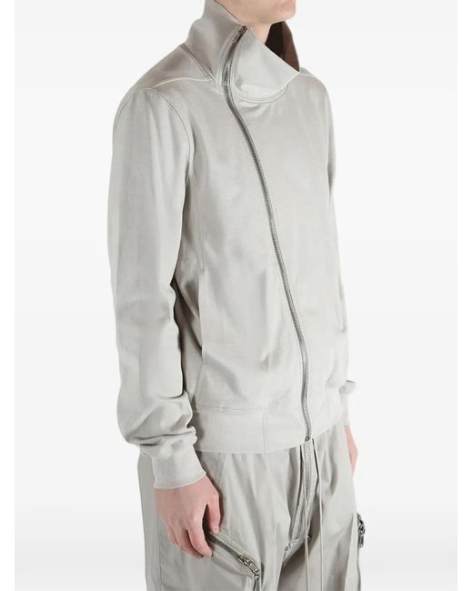Rick Owens White Zip-Up Sweatshirt for men