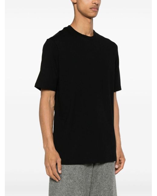Jil Sander Black Crew Neck T-Shirt With Seasonal Print On The Back for men