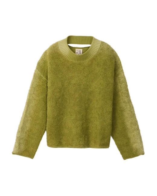 CAMPERLAB Green Textured Merino-Wool Sweater