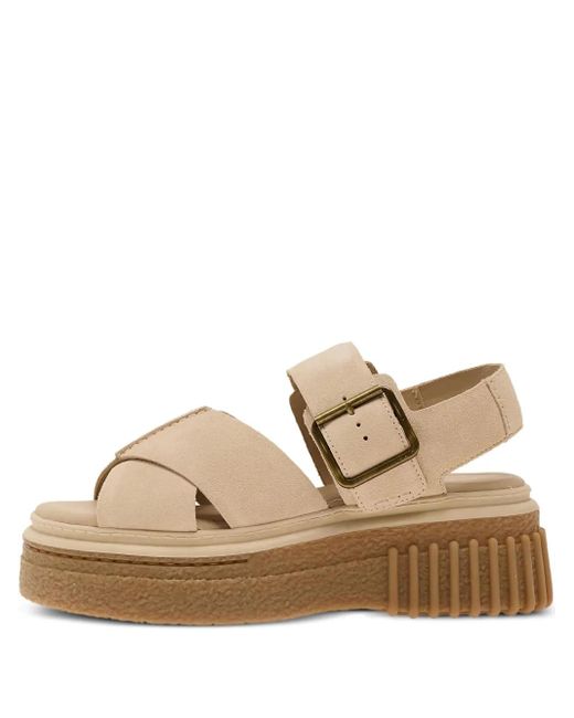 Clarks Natural Buckle-Fastening Sandals