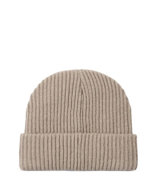 Bogner Natural Gustav Ribbed Logo-Patch Beanie Hat for men