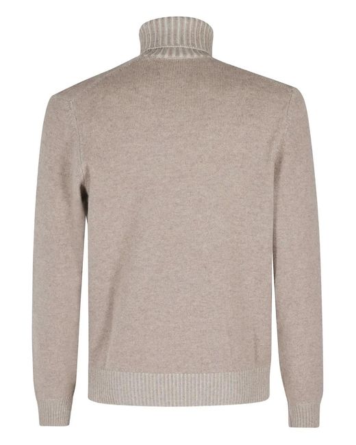 Gran Sasso Gray Roll-Neck Sweater for men